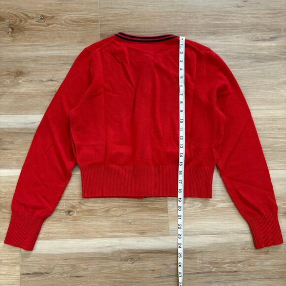 J. Crew Cashmere Sweater Lady Jacket Contrast Trim M - Picture 7 of 10